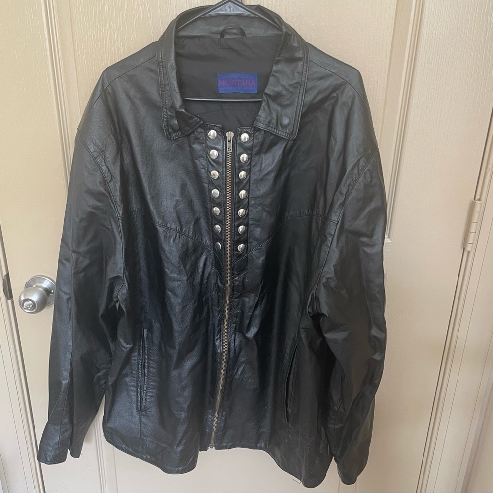 Vintage Montana Studded Premium Leather Jacket size Xl